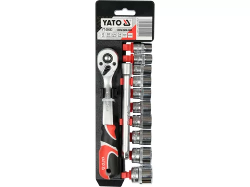 YATO Set tubulare 12 piese 3/8" 10–24 mm CrV (YT-38683)