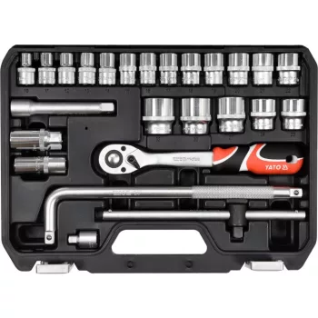   YATO Set chei tubulare 25 piese 1/2": 10–24 mm CrV (YT-38741)
