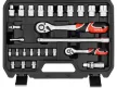 YATO Set scule cu antrenare 1/4 și 1/2", cu chei tubulare și chei combinate, 41 piese (YT-38742)