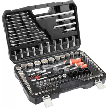   YATO Set chei tubulare 120 piese 1/2" 20–32 mm, 1/4" 4–13 mm, 3/8" 9–17 mm CrV S2 profesional (YT-38801)
