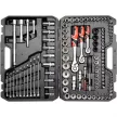 YATO Set chei tubulare 120 piese 1/2" 20–32 mm, 1/4" 4–13 mm, 3/8" 9–17 mm CrV S2 profesional (YT-38801)