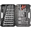 YATO Set chei tubulare 111 piese 1/2" 14–32 mm, 1/4" 3,5–13 mm, 3/8" 9–16 mm CrV (YT-38831)