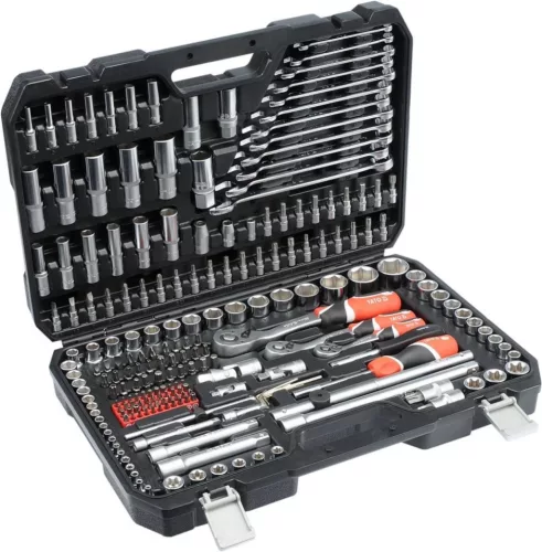 Trusa YATO 216 Piese - Trusa Profesională XXL, 1/2": 10–32 mm, 1/4": 4–14 mm, 3/8": 10–19 mm CrV (YT-38841)