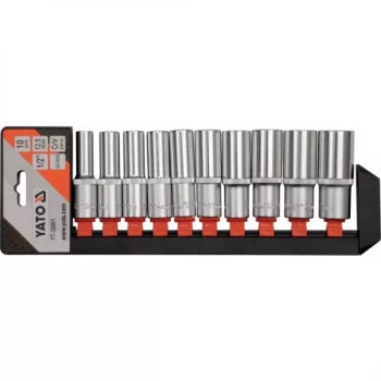   YATO Set chei tubulare 10 piese 1/2": 10–24 mm CrV profesional (YT-38861)