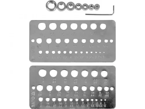 YATO Set șabloane măsurare diametru găuri 10 piese (YT-44095)