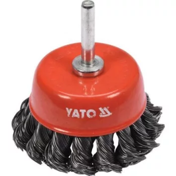 YATO Perie tip cupă pe tijă 65 mm răsucită (YT-47518)