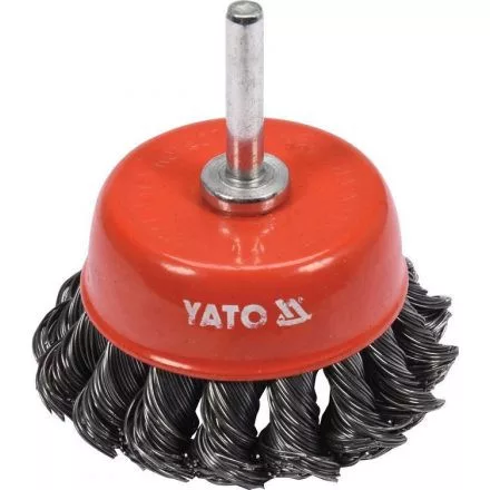 YATO Perie tip cupă pe tijă 65 mm răsucită (YT-47518)