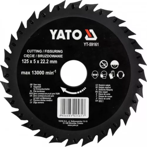 YATO Disc de tăiere tip răspăluit 125 mm (YT-59161)