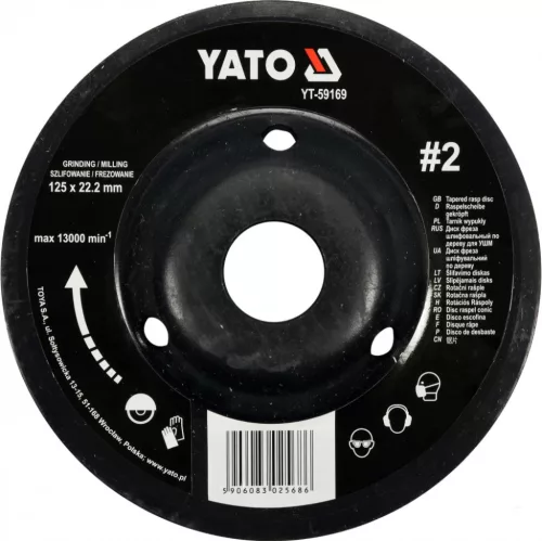 YATO Disc răspăluit rotativ mediu #2 125 mm (YT-59169)
