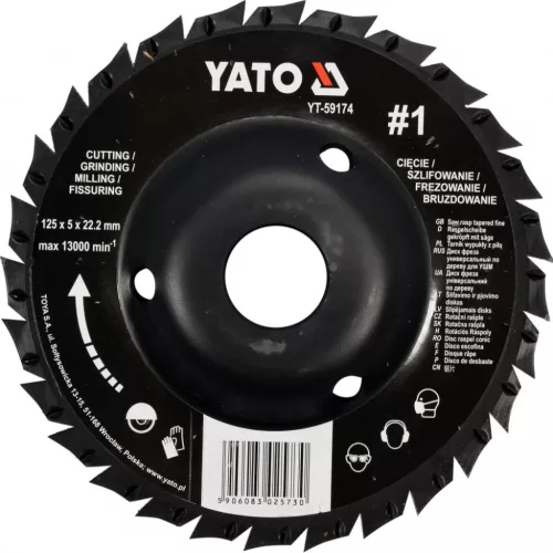 YATO Disc de tăiere răspăluit zimțat 125 mm (YT-59174)
