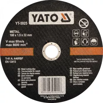 YATO Disc tăiere metal 180x1,5x22 mm (YT-5925)