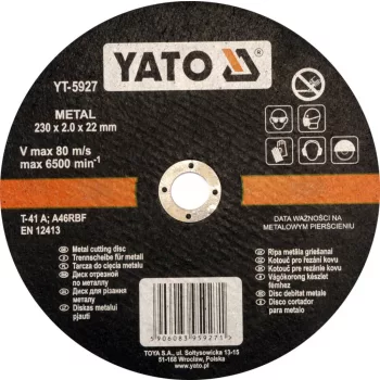 YATO Disc tăiere metal 230x2,0x22 mm (YT-5927)