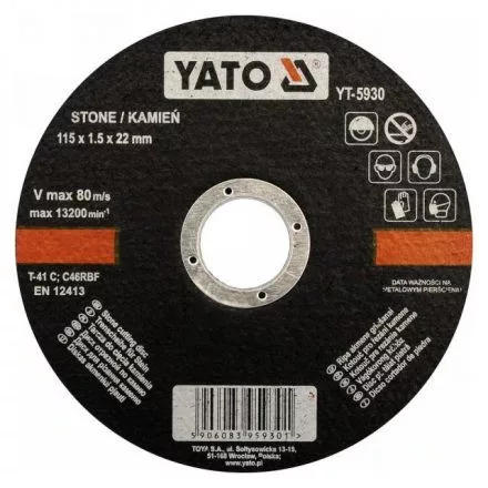 YATO Disc de tăiere pentru piatră 115x1,5x22 (YT-5930)