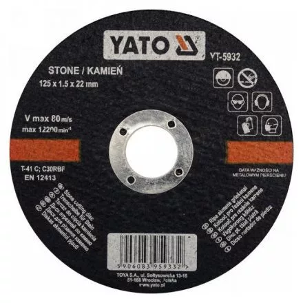 YATO Disc de tăiere pentru piatră 125x1,5x22 (YT-5932)