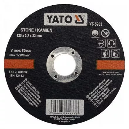 YATO Disc de tăiere pentru piatră 125x3,2x22 (YT-5933)