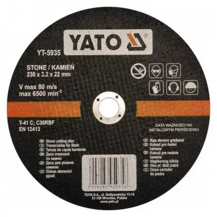 YATO Disc de tăiere pentru piatră 230x3,2x22 (YT-5935)