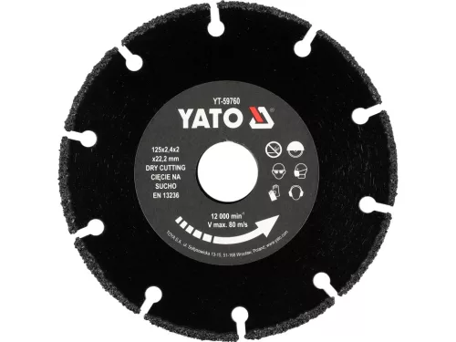 YATO Disc universal de tăiere pentru lemn pentru polizor unghiular 125 mm (YT-59760)