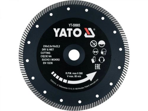 YATO Disc diamantat turbo pentru gresie 230 mm (YT-59985)