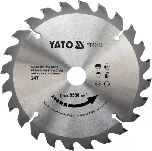 YATO Disc fierăstrău continuu 160/24T/20 mm (YT-60480)