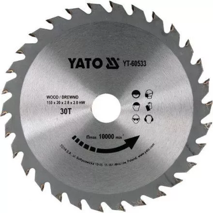 YATO Disc fierăstrău pentru lemn 150/20/30 (YT-60533)