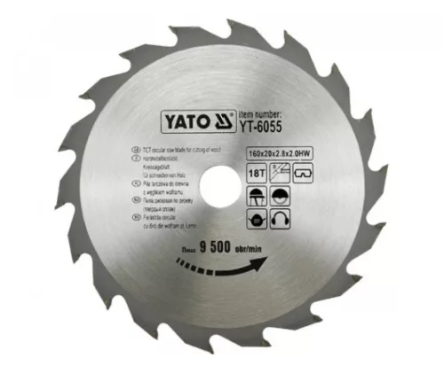 YATO Disc fierăstrău pentru lemn 160/20/18 (YT-6055)