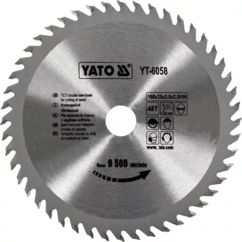 YATO Disc fierăstrău pentru lemn 160/20/48 (YT-6058)