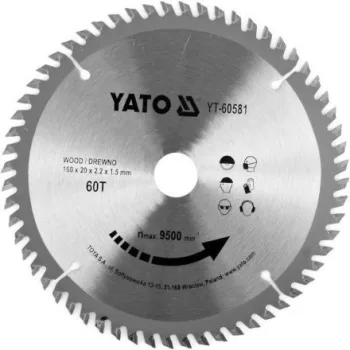 YATO Disc fierăstrău pentru lemn 160×20 mm 60T (YT-60581)