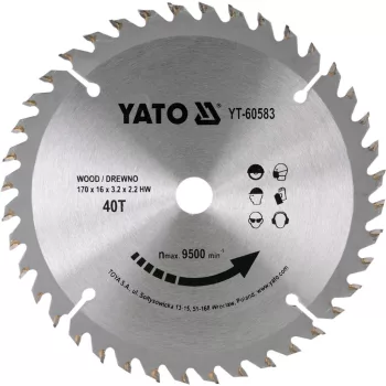 YATO Disc fierăstrău pentru lemn 170/40/16 (YT-60583)
