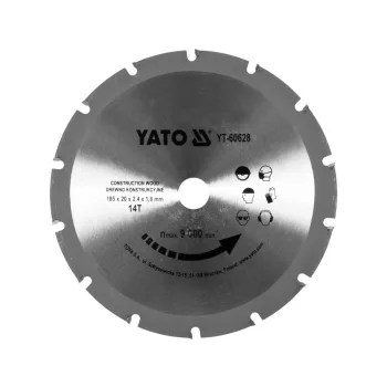   YATO Disc ferăstrău cu cuie pentru lemn 185x20x2,4 mm / 14T (YT-60628)