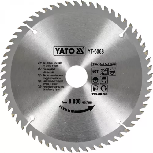 YATO Disc de ferăstrău pentru lemn 210/30/60 (YT-6068)