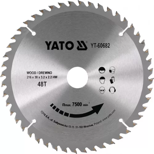YATO Disc fierăstrău pentru lemn 216/48/30 (YT-60682)