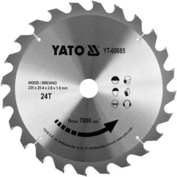   YATO Disc fierăstrău pentru lemn 235×25,4×1,8 mm / 24T (YT-60685)