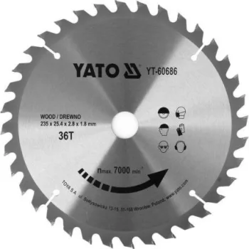   YATO Disc fierăstrău pentru lemn 235×25,4×1,8 mm / 36T (YT-60686)