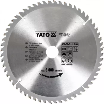 YATO Disc de ferăstrău pentru lemn 250/30/60 (YT-6072)