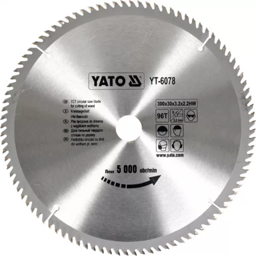 YATO Disc de ferăstrău pentru lemn 300/30/96 (YT-6078)