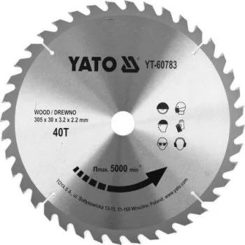   YATO Disc de ferăstrău pentru lemn 305×30×2,2 mm/40T (YT-60783)