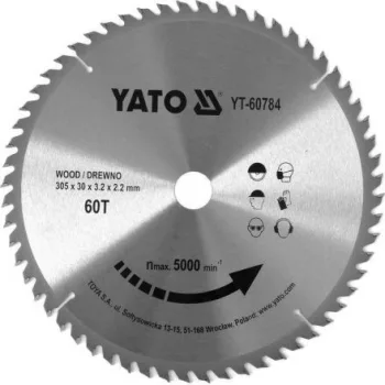   YATO Disc de ferăstrău pentru lemn 305×30×2,0 mm/60T (YT-60784)