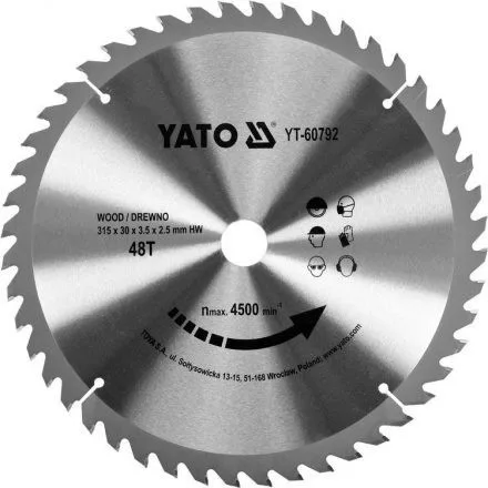 YATO Disc de ferăstrău pentru lemn 315×30 mm/48T (YT-60792)