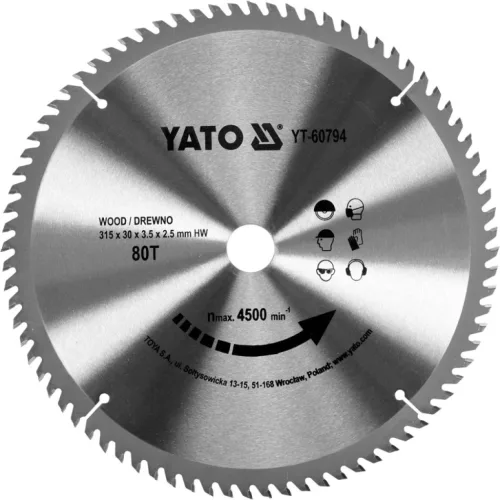 YATO Disc fierăstrău pentru lemn 315/80/30 (YT-60794)