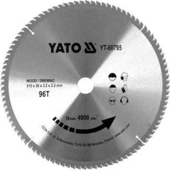   YATO Disc de ferăstrău pentru lemn 315×30×2,2 mm/96T (YT-60795)