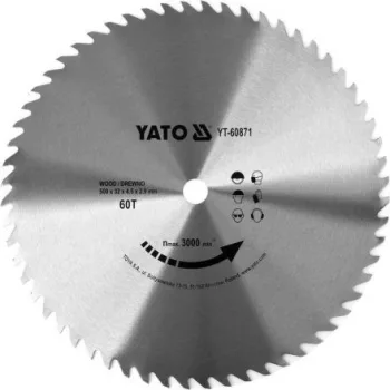 YATO Disc fierăstrău pentru lemn 500×32 mm 60T (YT-60871)