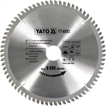 YATO Disc fierăstrău pentru aluminiu 210/30/72 (YT-6093)