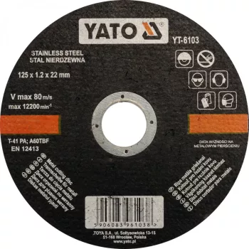 YATO Disc tăiere metal 125x1,2x22 mm INOX (YT-6103)