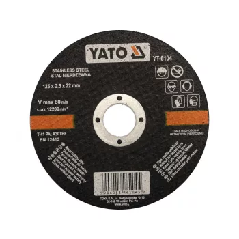 YATO Disc tăiere metal 125x2,5x22,2 mm INOX (YT-6104)