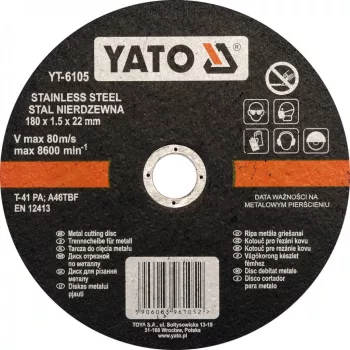 YATO Disc tăiere metal 180x1,5x22 mm INOX (YT-6105)