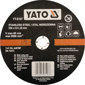 YATO Disc de tăiere pentru metal 230x2x22 INOX (YT-6107)