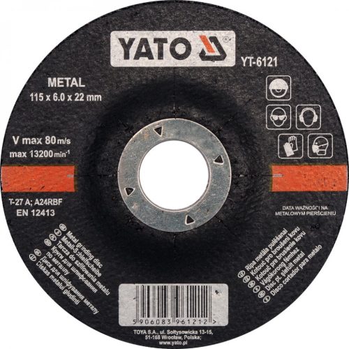 YATO Disc de curățare metal 115 x 6,0 x 22,2 mm (YT-6121)