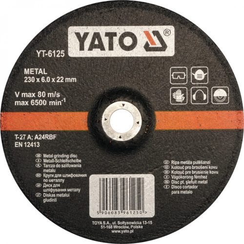 YATO Disc de curățare metal 230 x 6,0 x 22 mm (YT-6125)