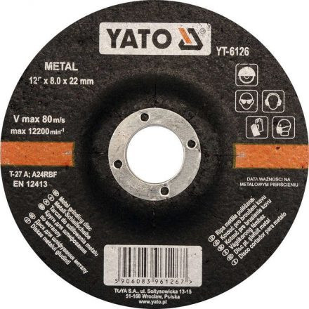 YATO Disc de curățare metal 125 x 8,0 x 22,2 mm (YT-6126)