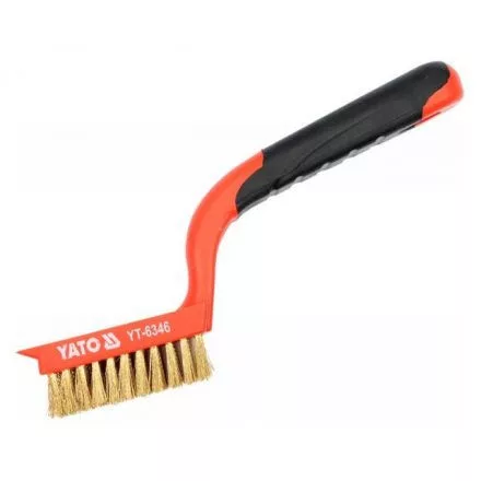YATO Perie de sârmă 5 rânduri, mâner plastic, alamă (YT-6346)